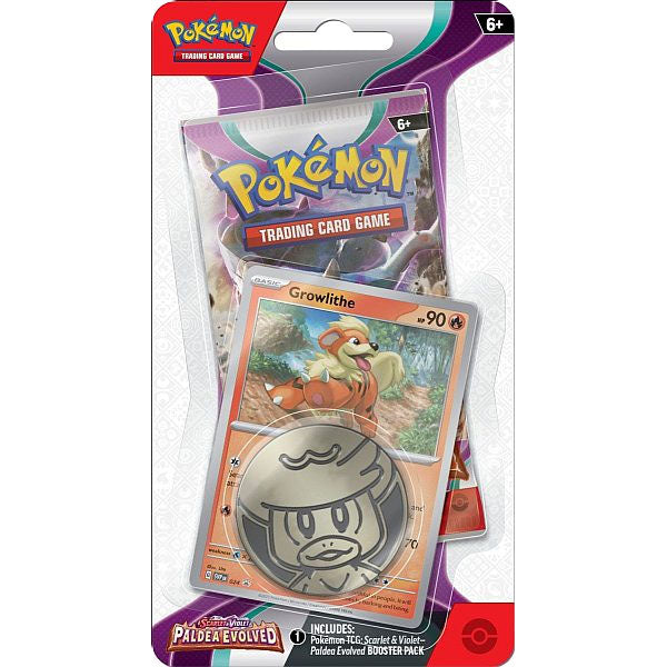 Paldea Evolved 1-Pack Checklane Booster Pack - Growlithe