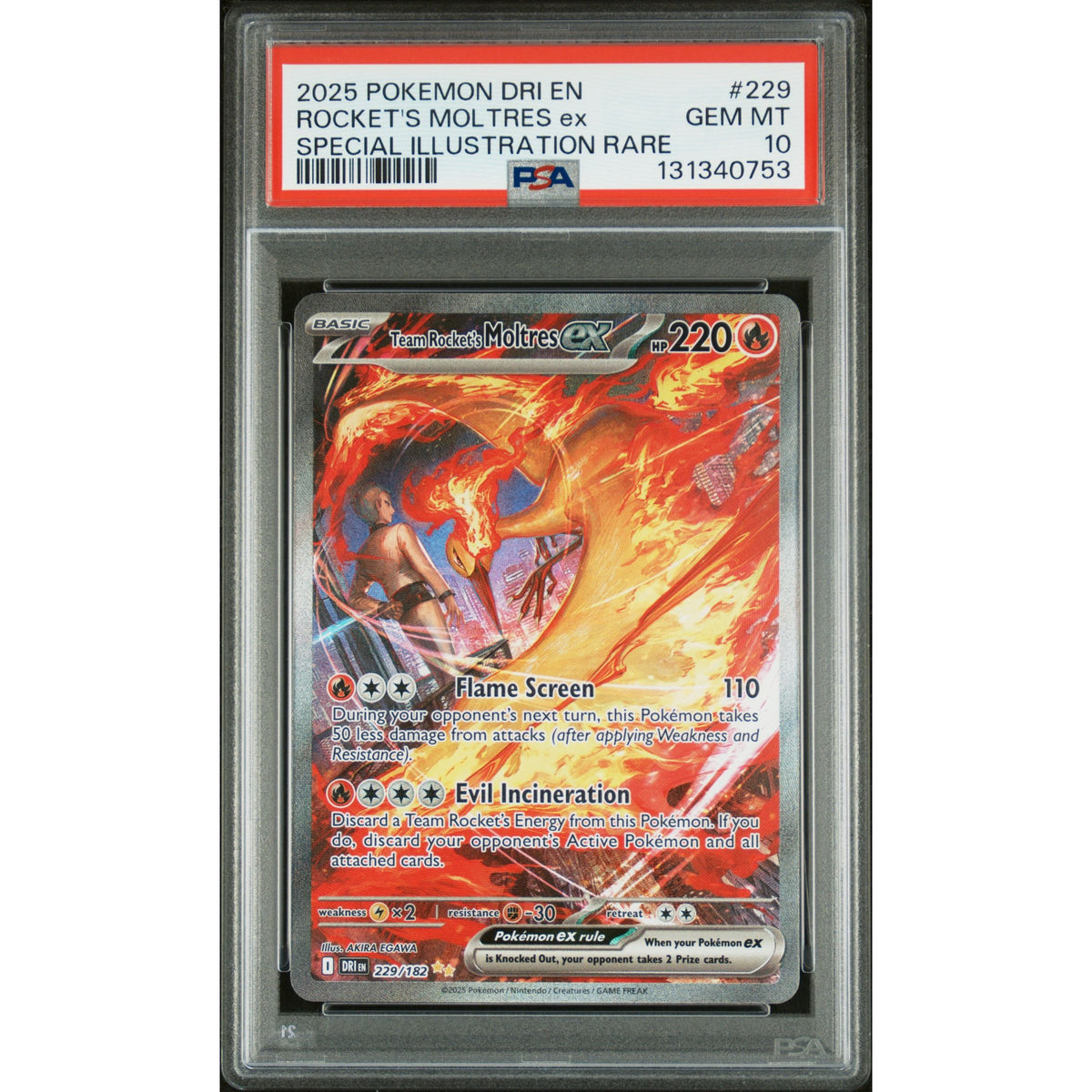 Pokémon TCG: Rocket's Moltres Ex #229 PSA 10-131340753