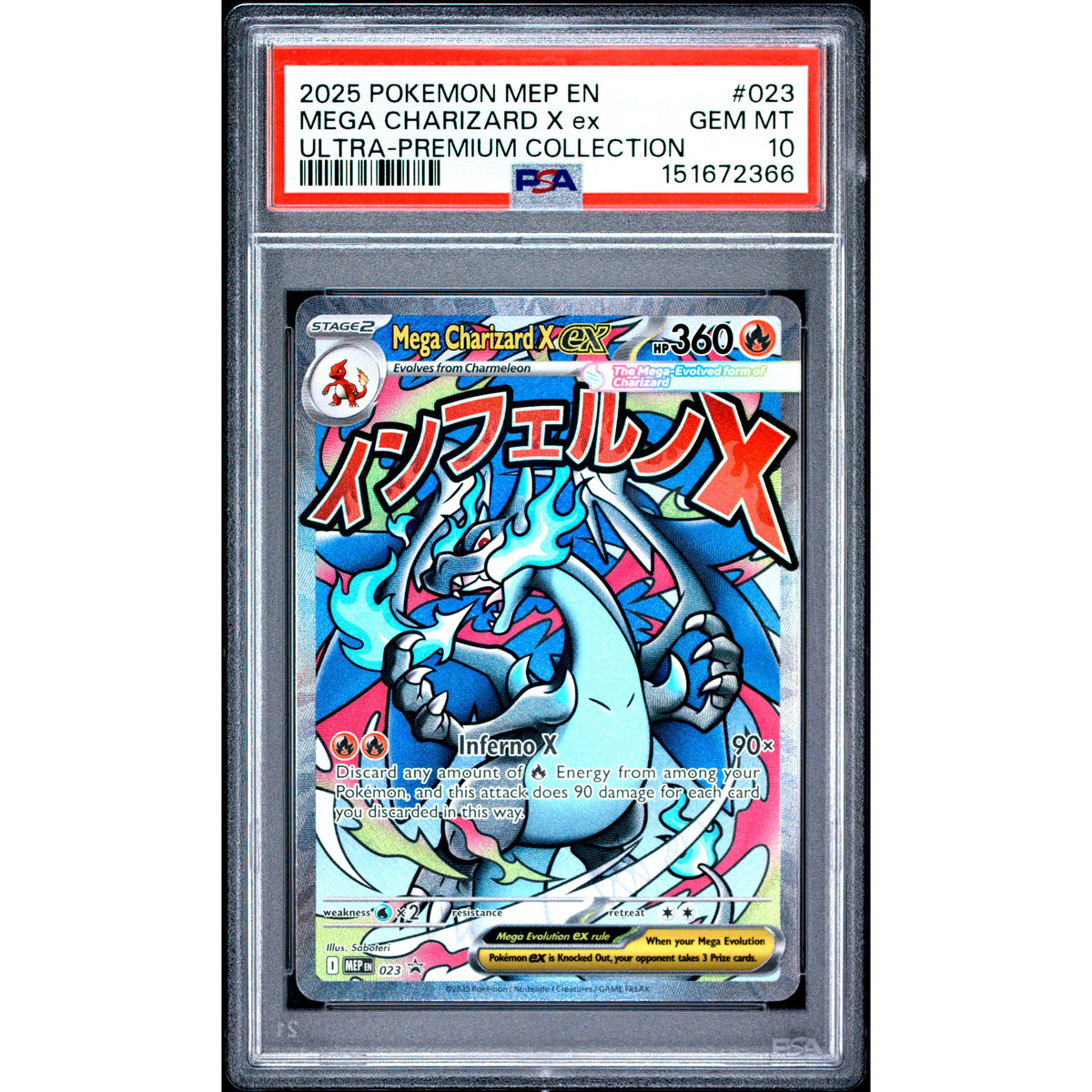 Pokémon TCG: Mega Charizard X Ex #023 PSA 10-151672366