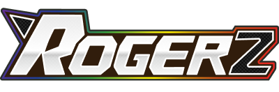 Stylized text logo reading ROGERZ in bold white letters with a black outline and a subtle rainbow border. The letter R features an angular, dynamic design.