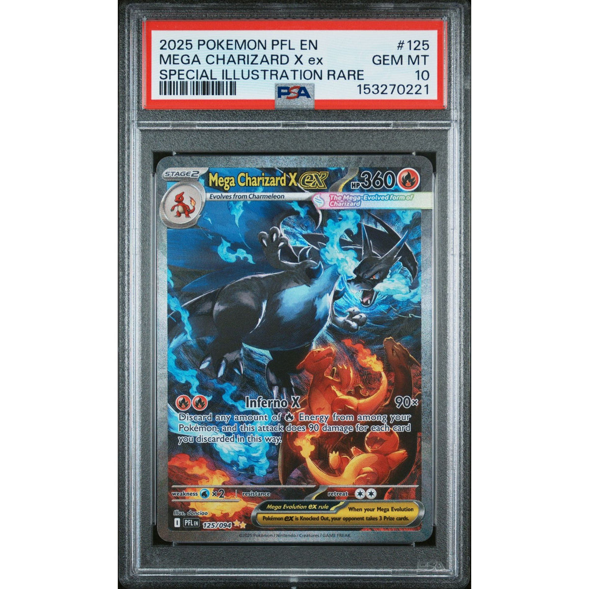 Pokémon TCG: Mega Charizard X Ex #125 PSA 10-153270221