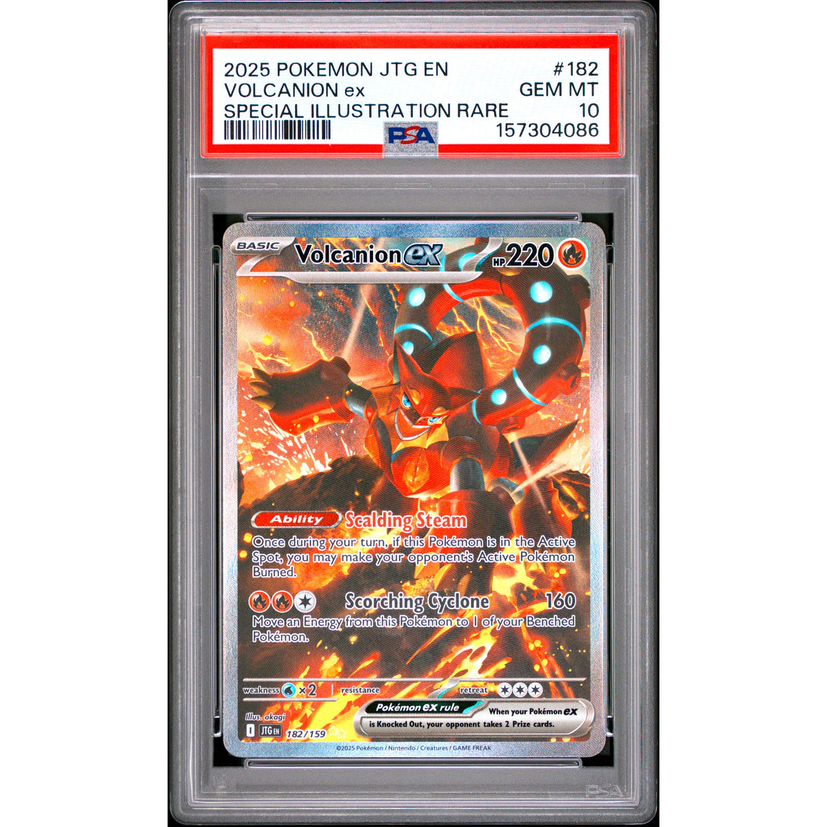 Pokémon TCG: Volcanion Ex #182 PSA 10-157304086