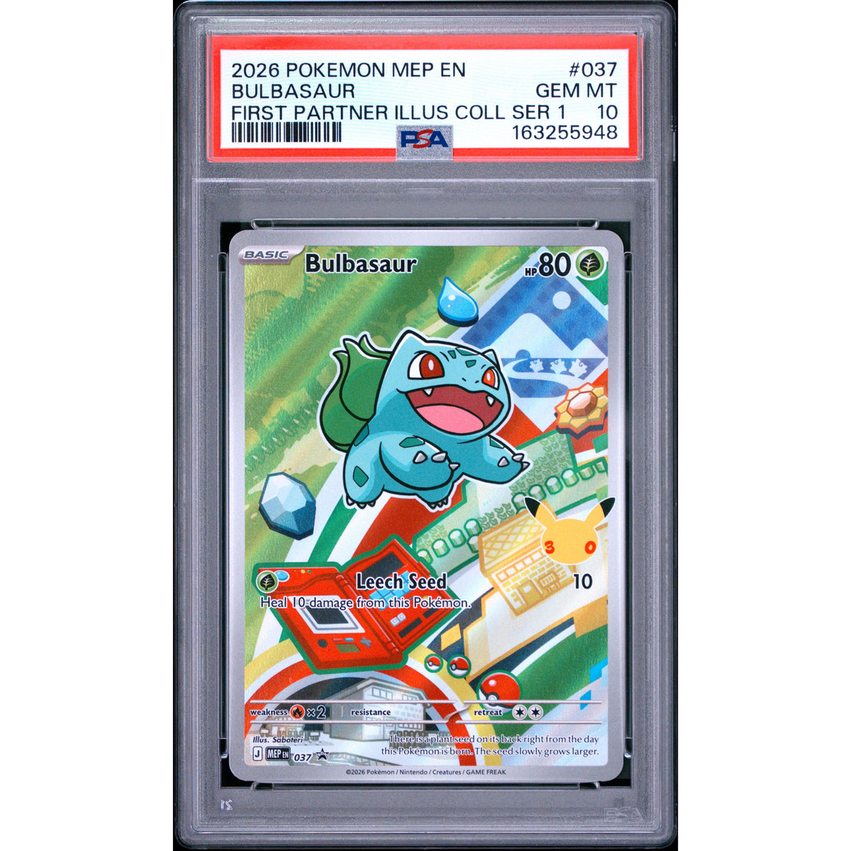 Pokémon TCG: Bulbasaur #037 PSA 10-163255948