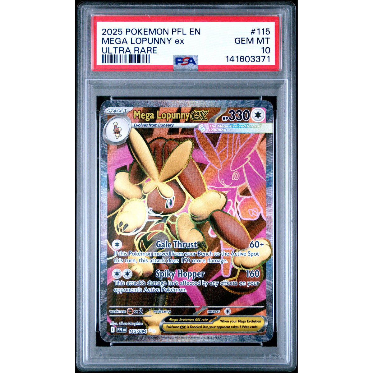 Pokémon TCG: Mega Lopunny Ex #115 PSA 10-141603371