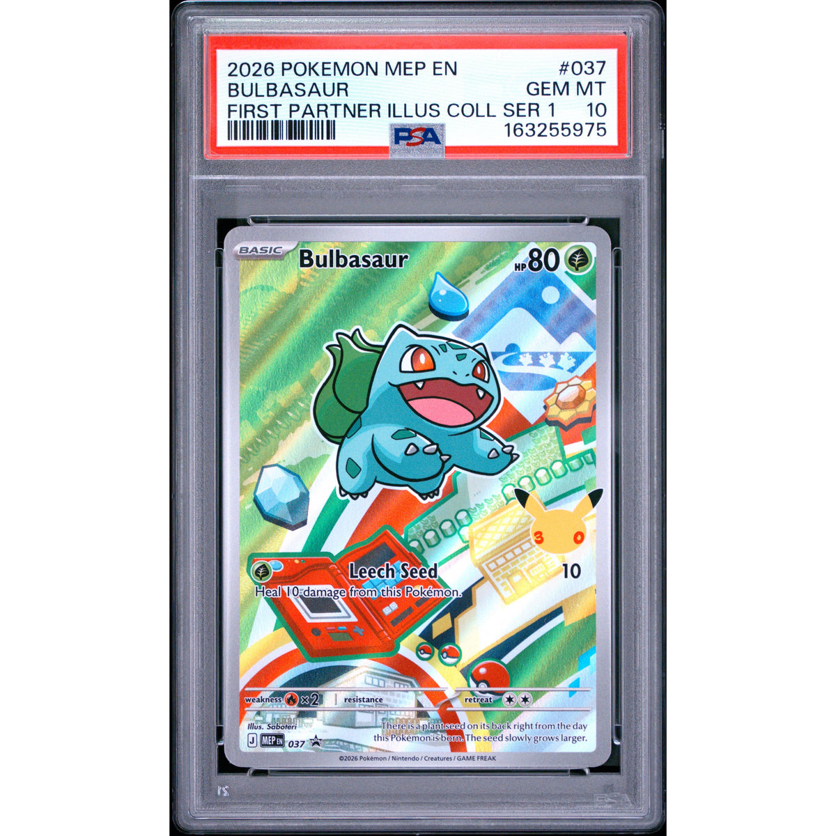 Pokémon TCG: Bulbasaur #037 PSA 10-163255975