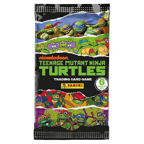 A Panini: Teenage Mutant Ninja Turtles TCG - Booster Box display containing several individually wrapped trading card packs.
