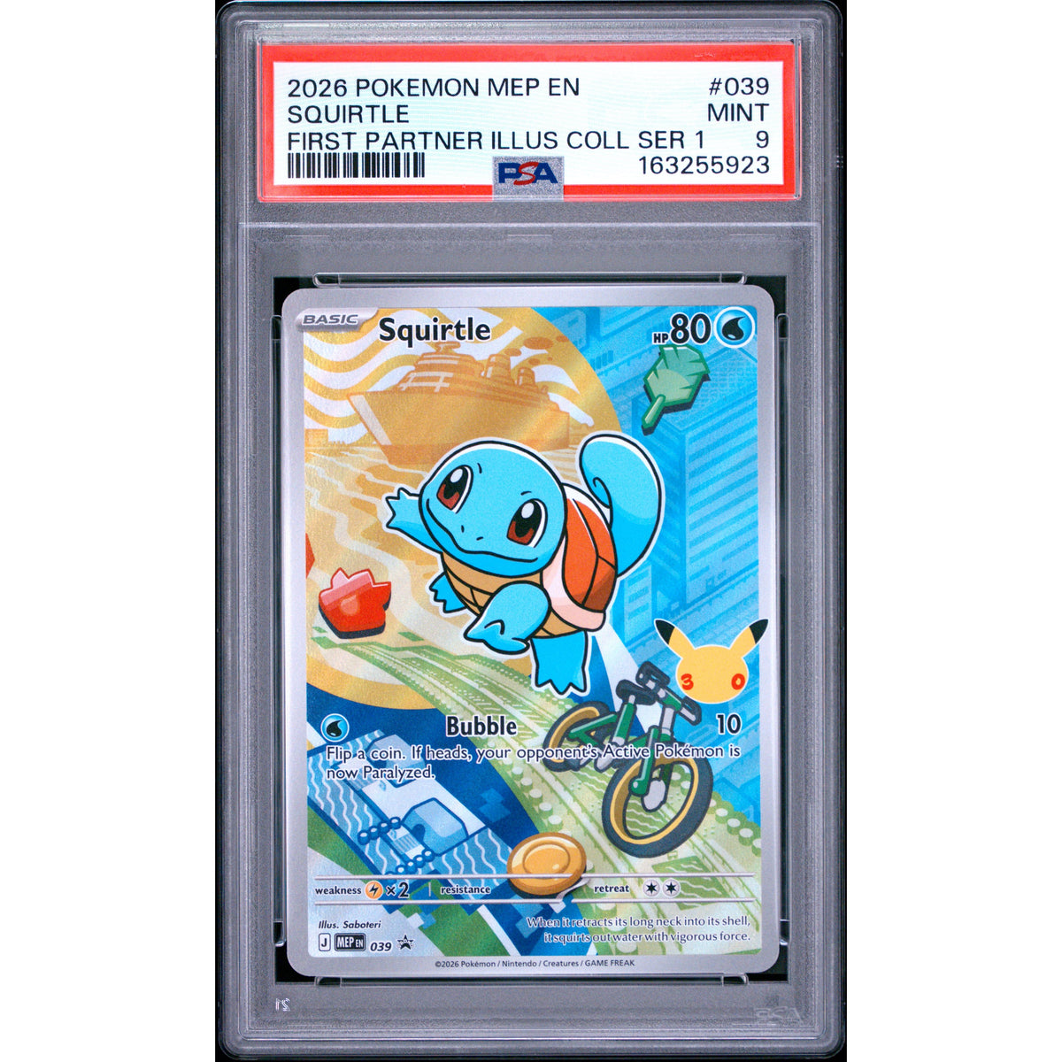 Pokémon TCG: Squirtle #039 PSA 9-163255923