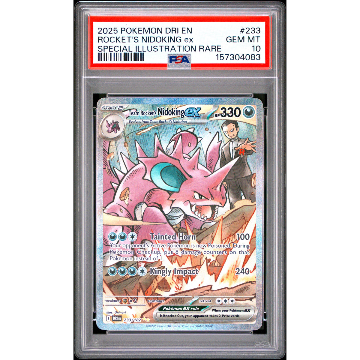 Pokémon TCG: Rocket's Nidoking Ex #233 PSA 10-157304083
