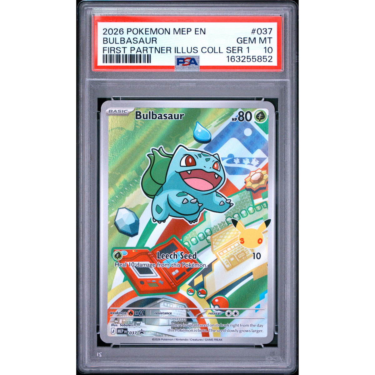 Pokémon TCG: Bulbasaur #037 PSA 10-163255852