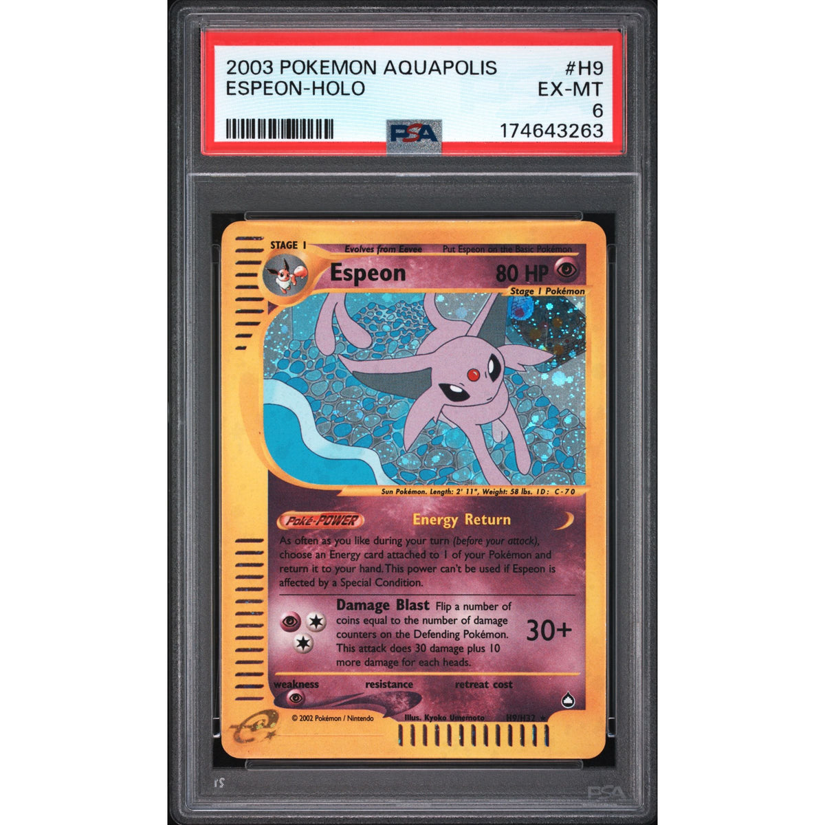 Pokémon TCG: Espeon Holo #H9 PSA 6-174643263