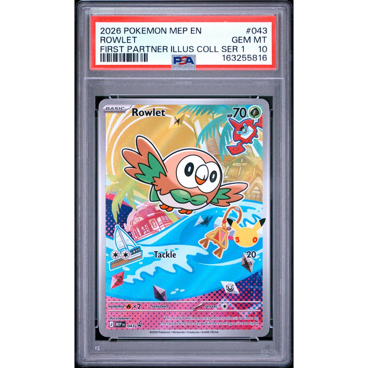 Pokémon TCG: Rowlet #043 PSA 10-163255816