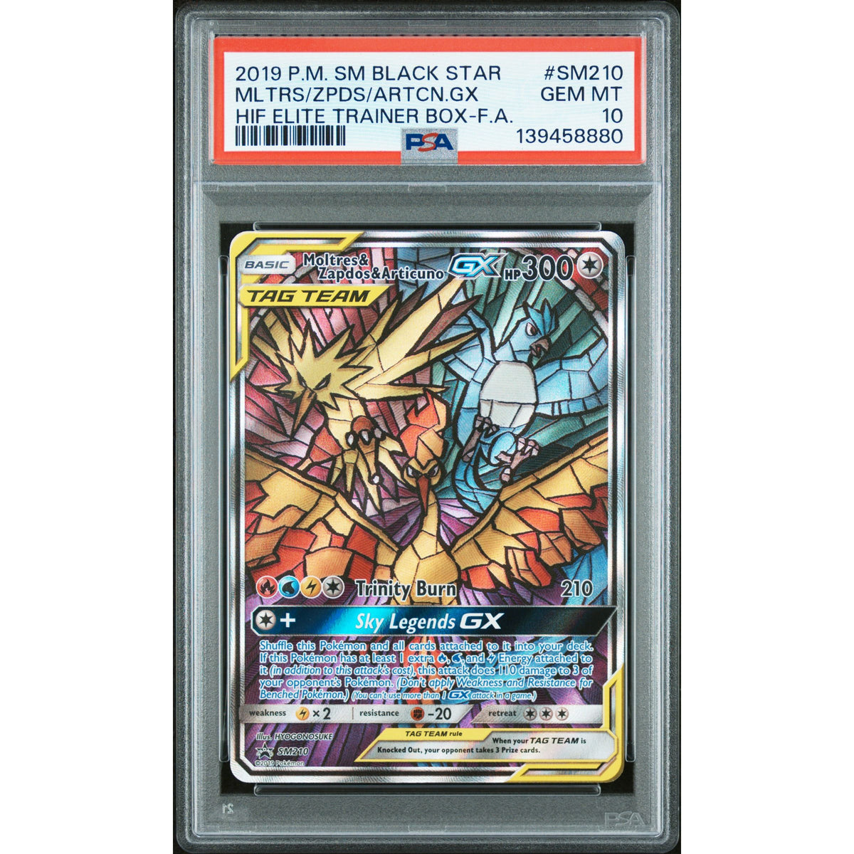 Pokémon TCG: Moltres & Zapdos & Articuno Gx #SM210 PSA 10-139458880
