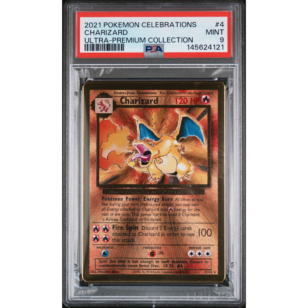 Pokémon TCG: Charizard #4 PSA 9 - Metal-145624121