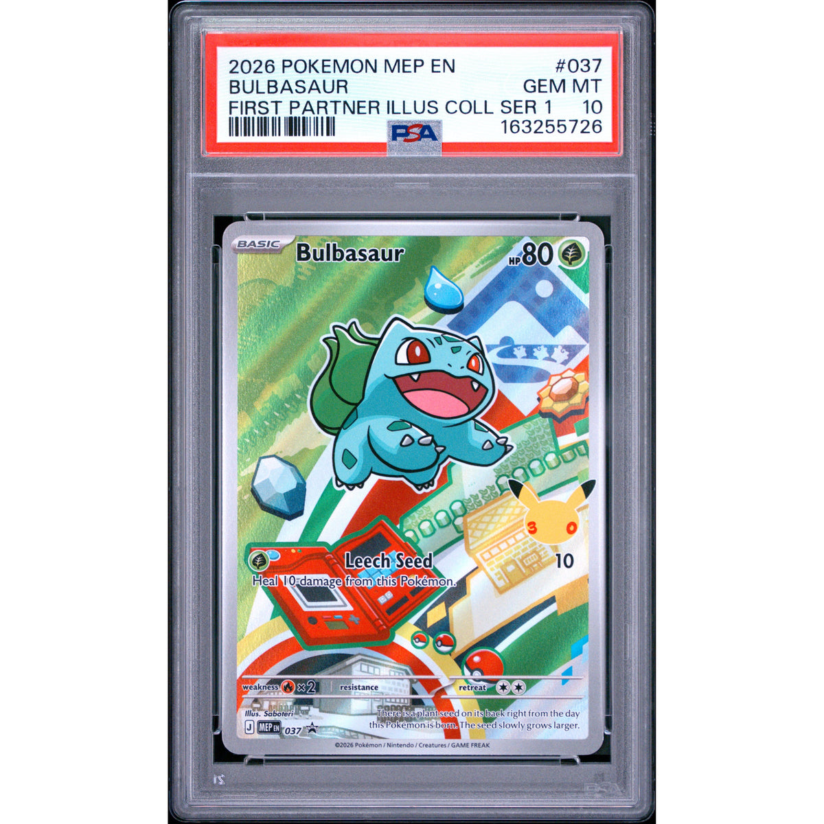 Pokémon TCG: Bulbasaur #037 PSA 10-163255726