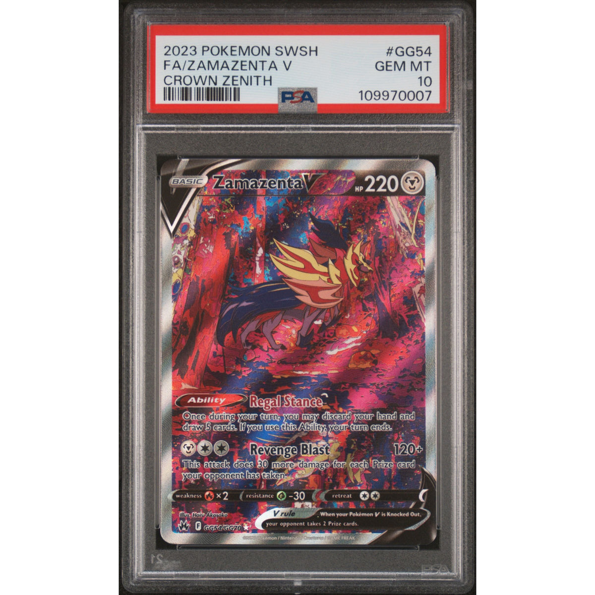 Pokémon TCG: Zamazenta V #GG54 PSA 10-109970007