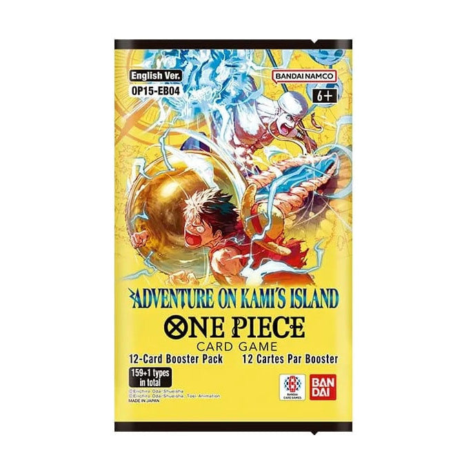 A Bandai One Piece Card Game: OP15-EB04: Adventure on Kami’s Island Booster Pack.
