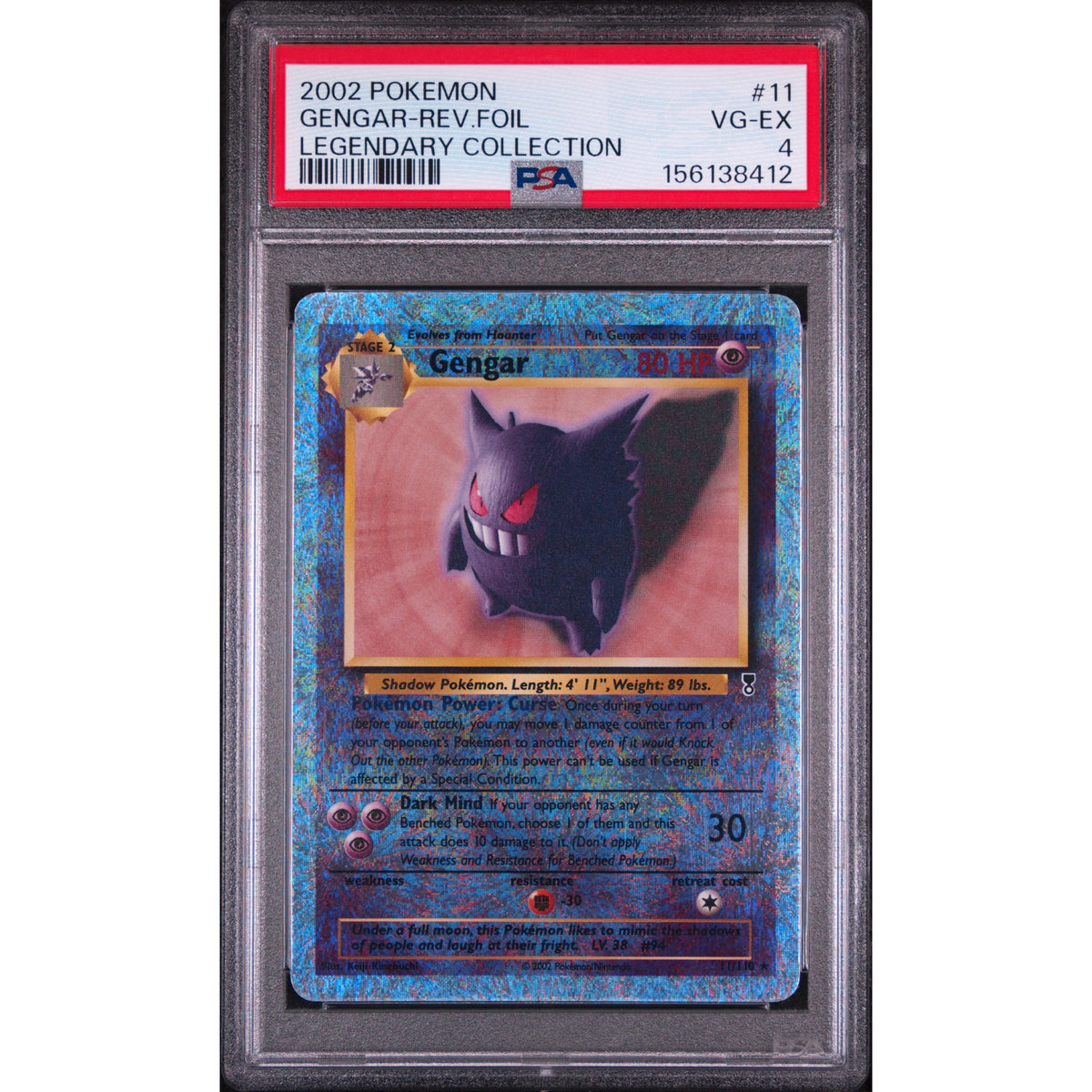 Pokémon TCG: Gengar Reverse Holo #11 PSA 4-156138412