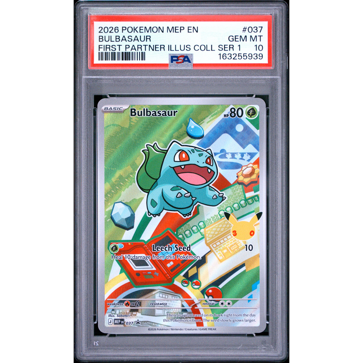 Pokémon TCG: Bulbasaur #037 PSA 10-163255939