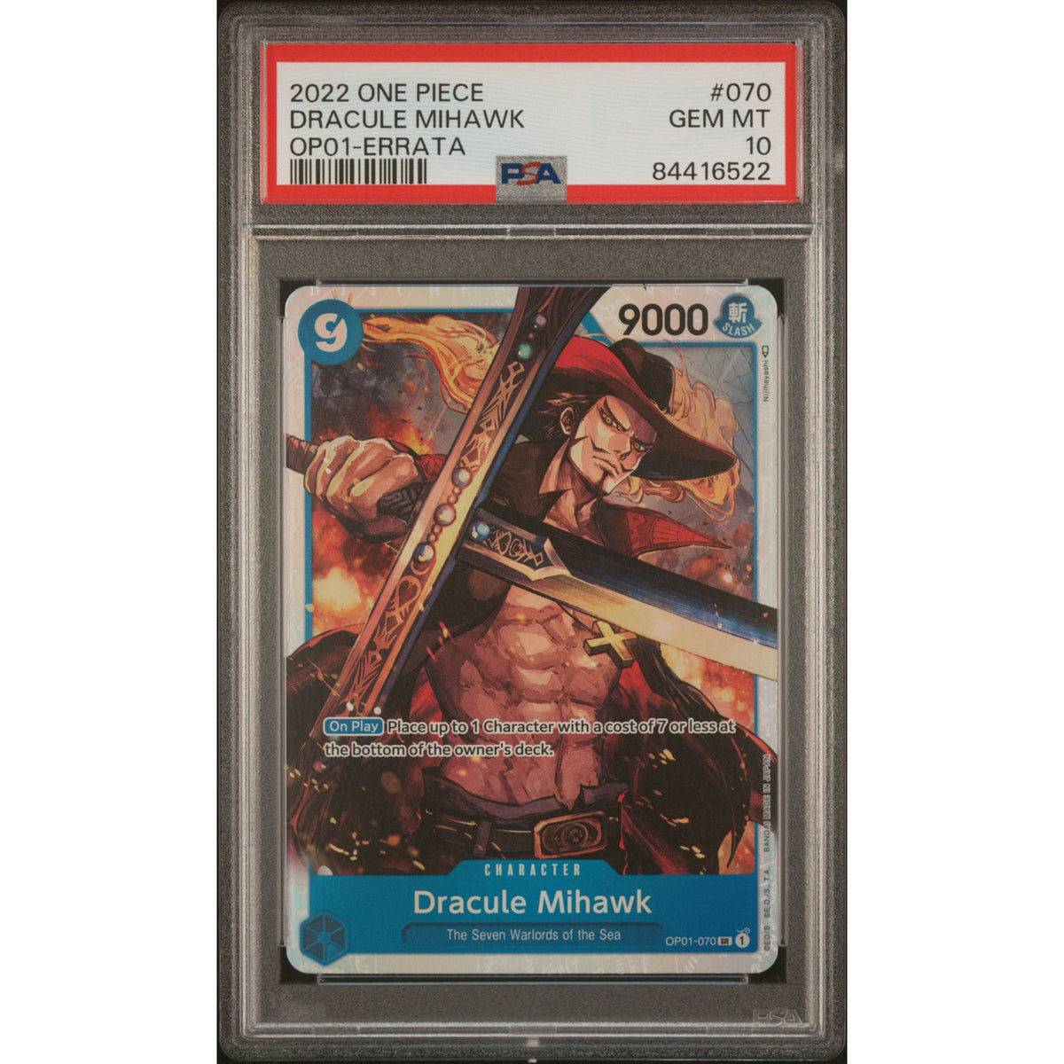 One Piece TCG: Dracule Mihawk #070 PSA 10-84416522