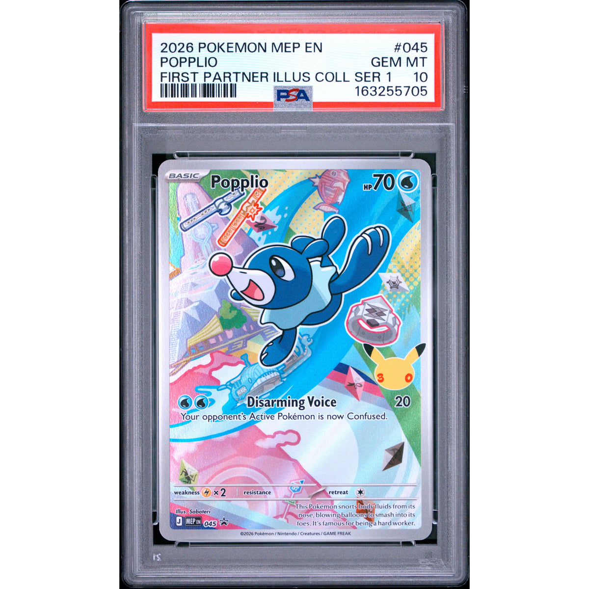 Pokémon TCG: Popplio #045 PSA 10-163255705