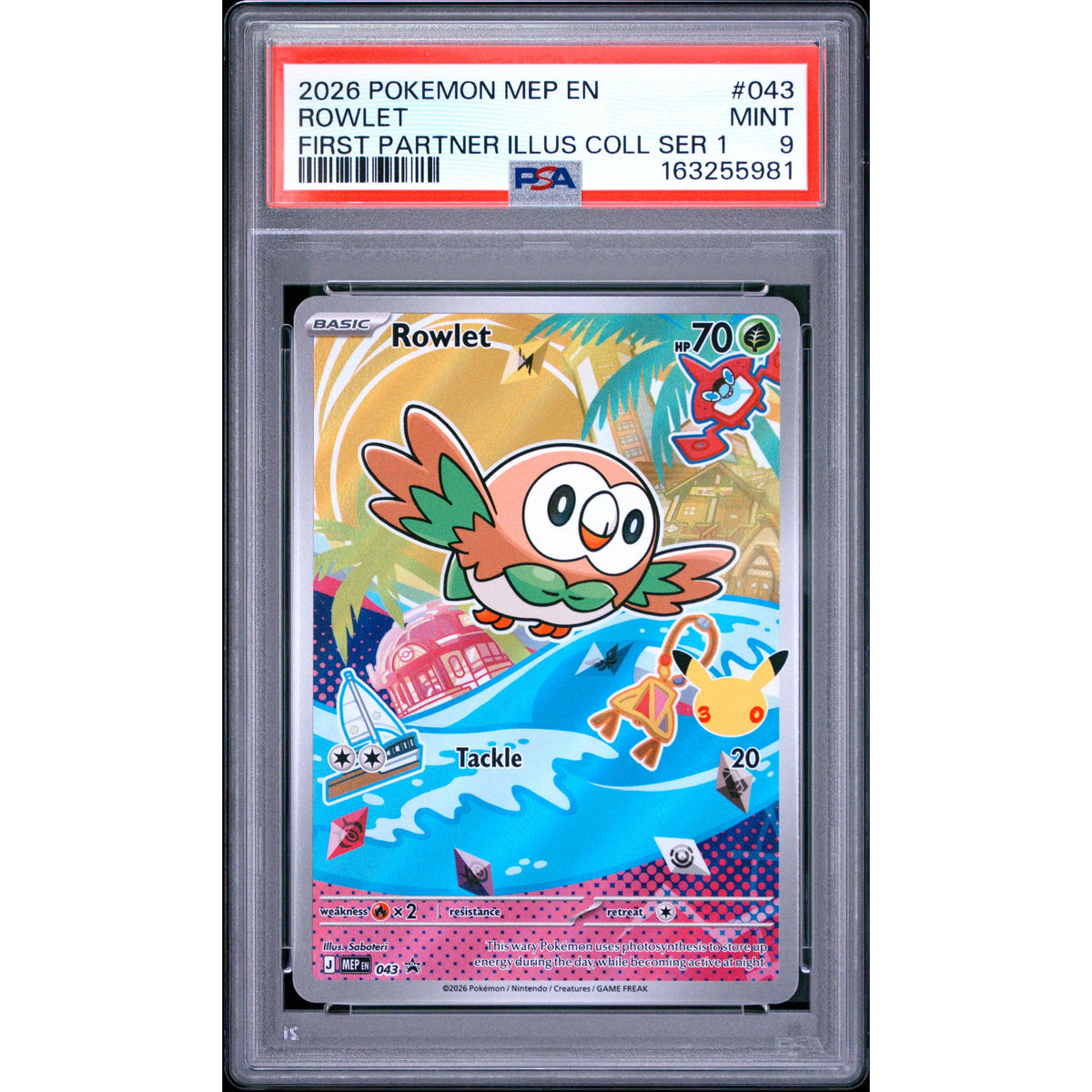 Pokémon TCG: Rowlet #043 PSA 9-163255981