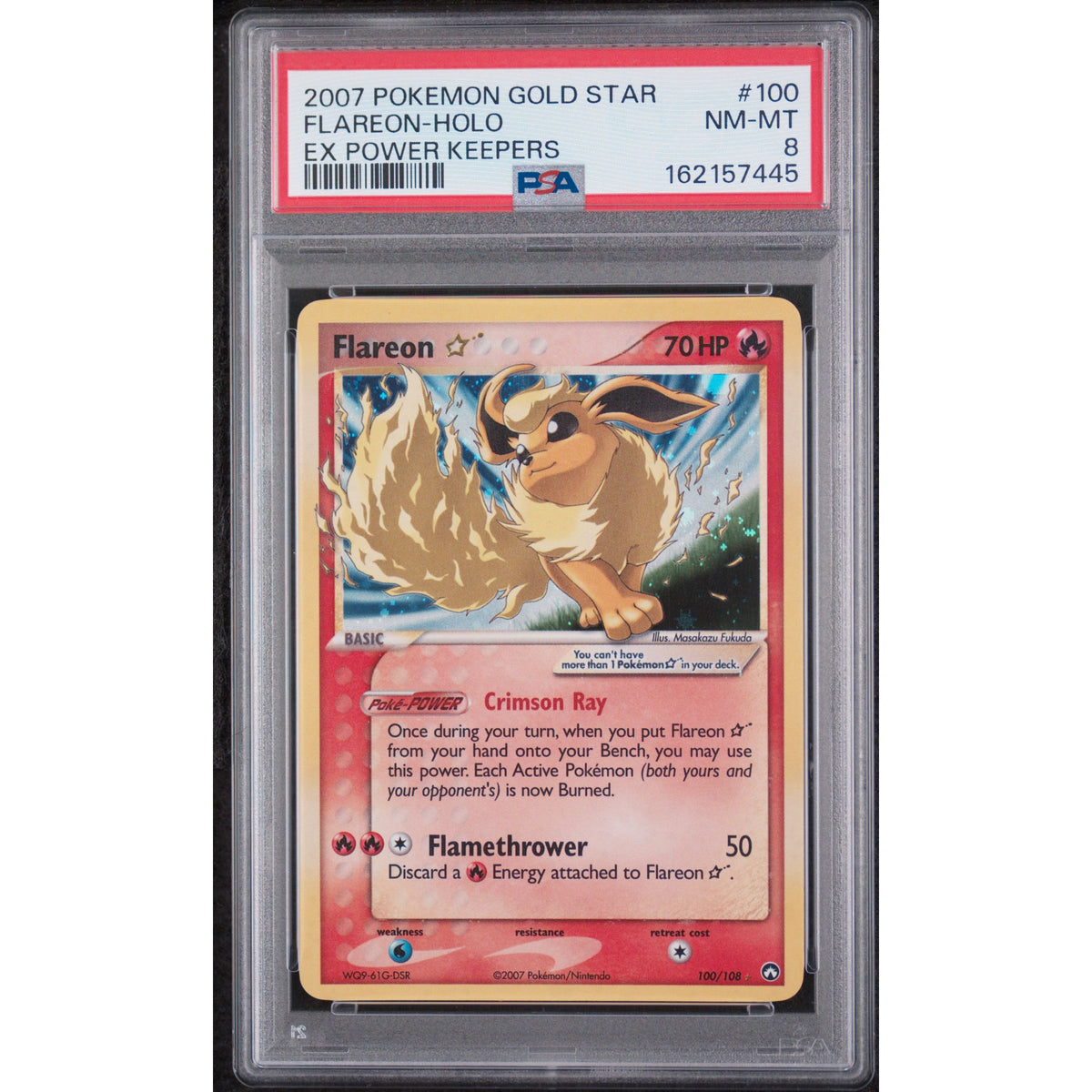 Pokémon TCG: Flareon Gold Star #100 PSA 8-162157445