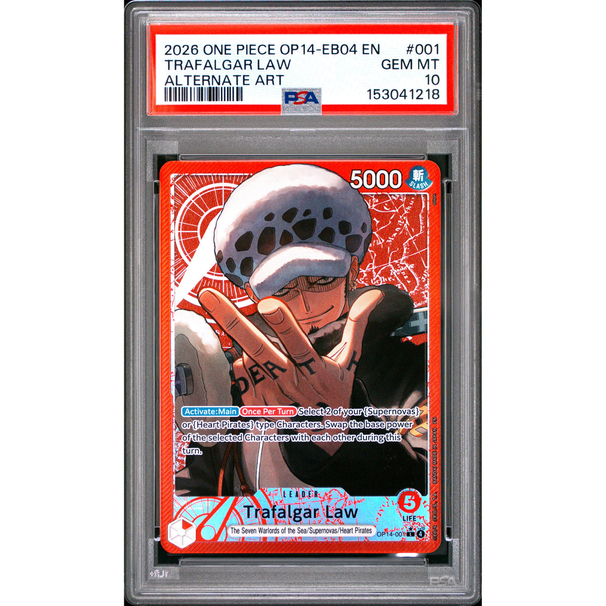 One Piece TCG: Trafalgar Law #001 PSA 10-153041218