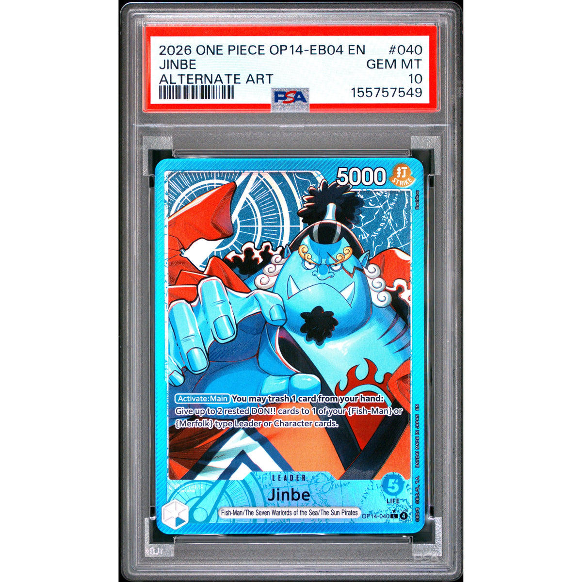 One Piece TCG: Jinbe #040 PSA 10-155757549