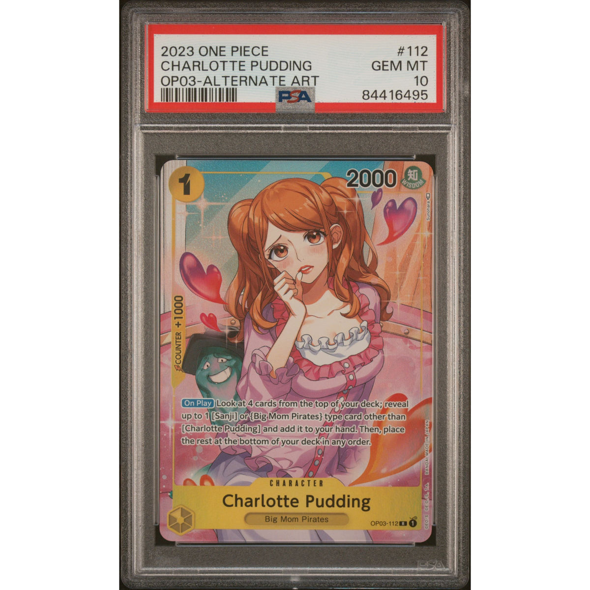 One Piece: Charlotte Pudding #112 PSA 10 - OP03-84416495