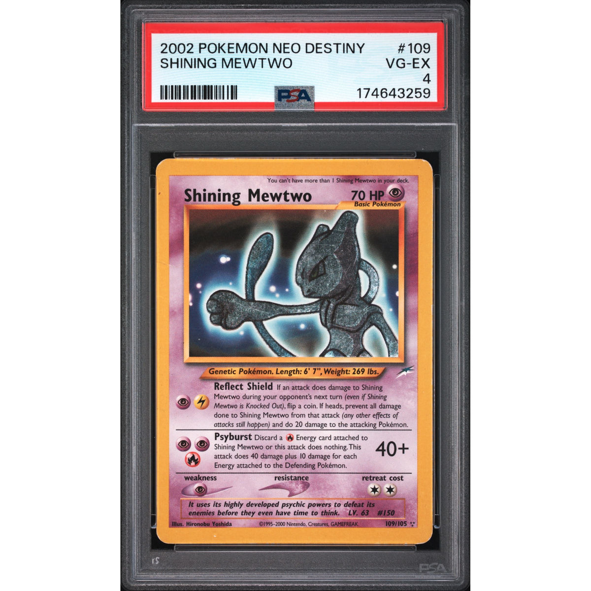Pokémon TCG: Shining Mewtwo #109 PSA 4-174643259