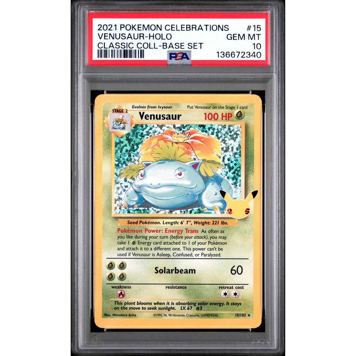 Pokémon TCG: Venusaur Holo #15 PSA 10-136672340