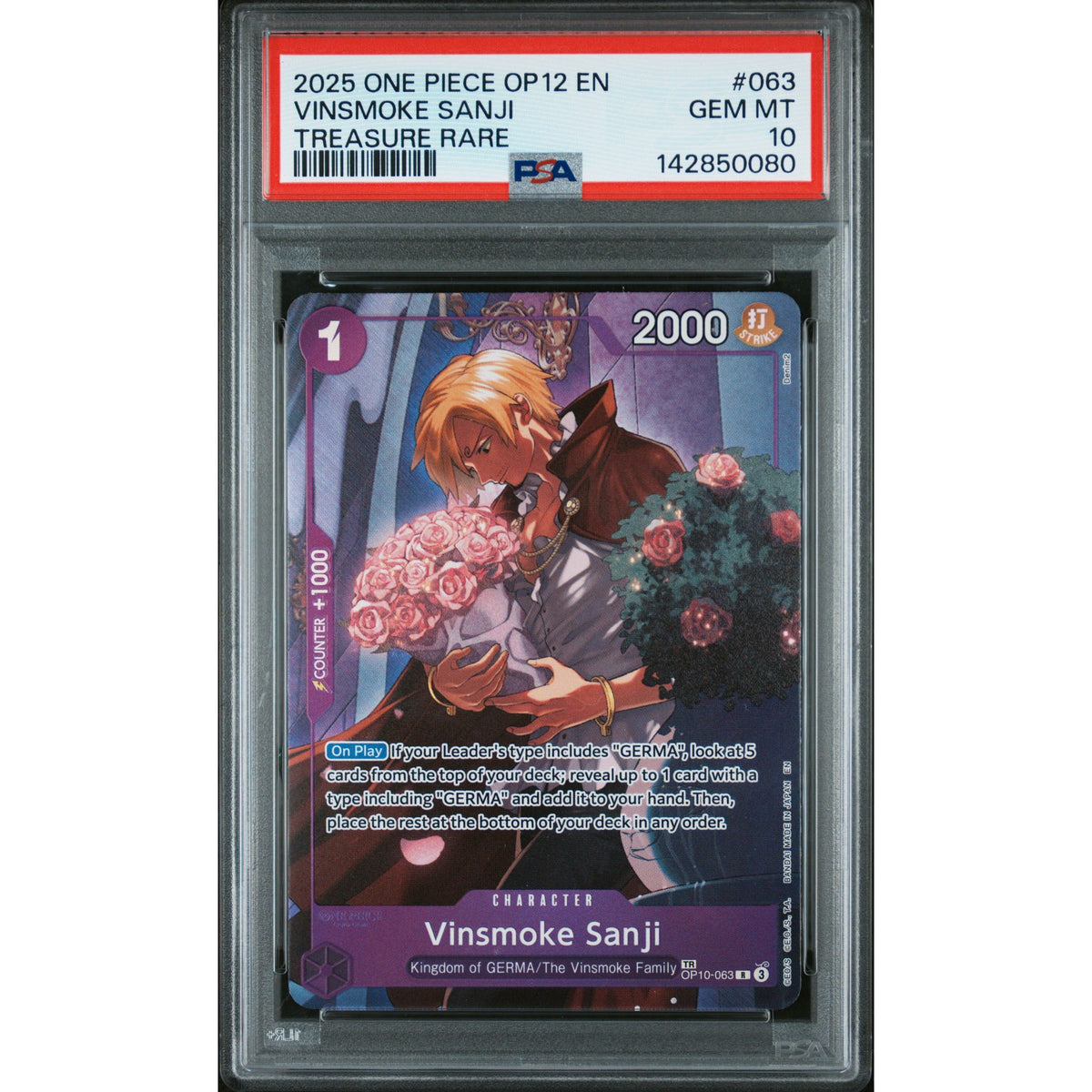 One Piece TCG: Vinsmoke Sanji #063 PSA 10-142850080