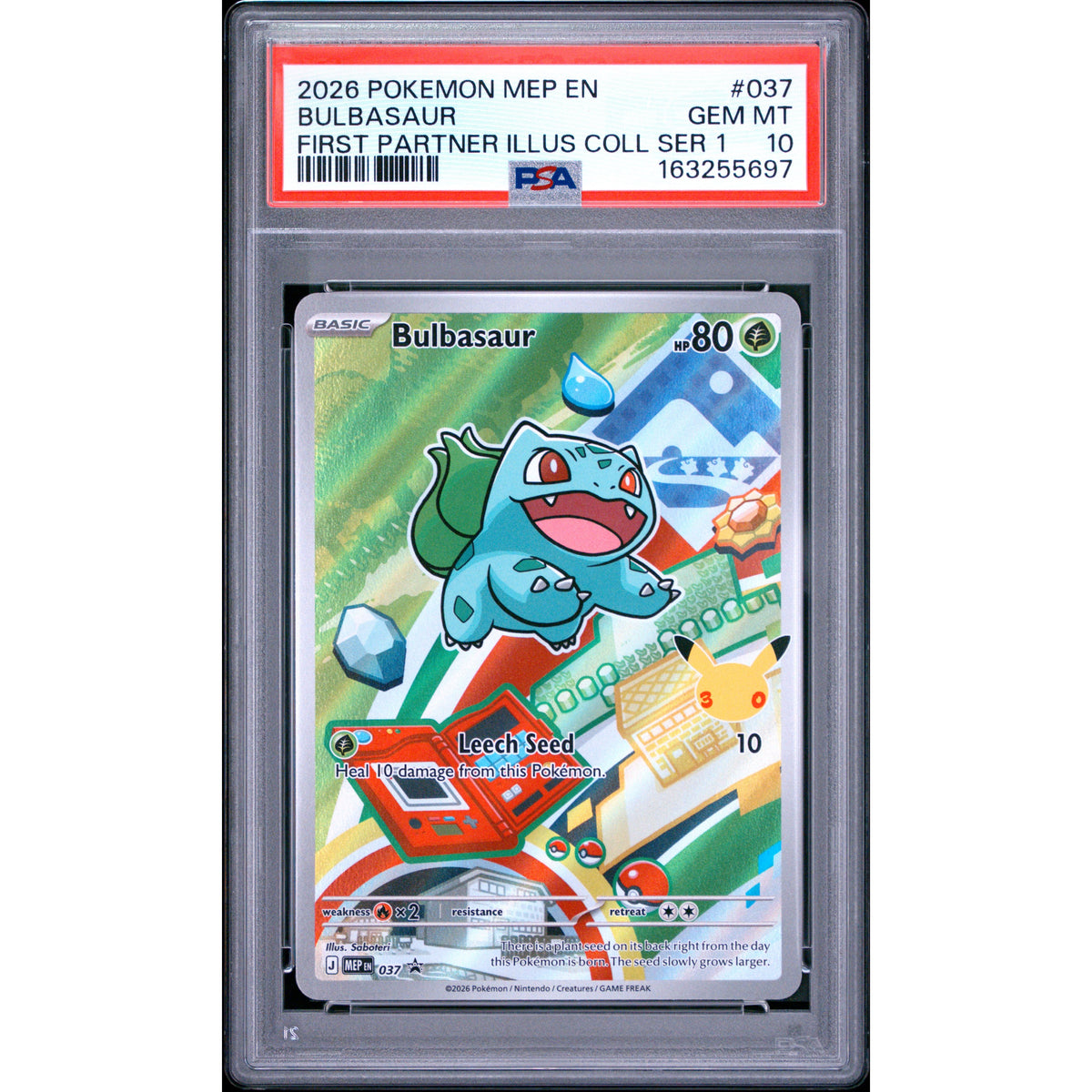 Pokémon TCG: Bulbasaur #037 PSA 10-163255697