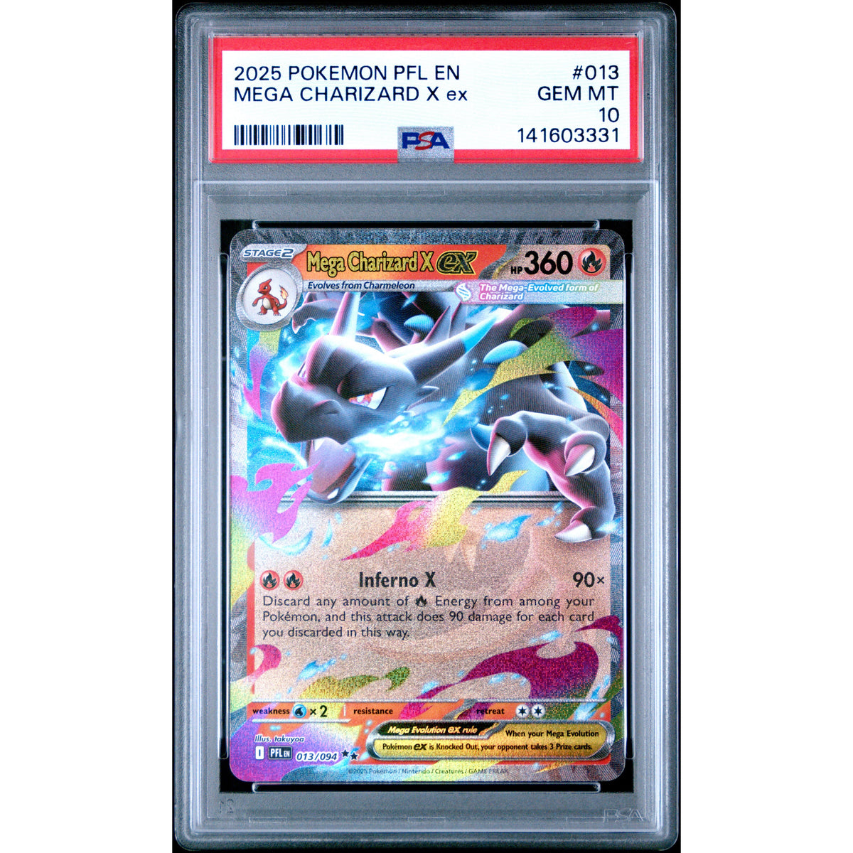 Pokémon TCG: Mega Charizard X Ex #013 PSA 10-141603331