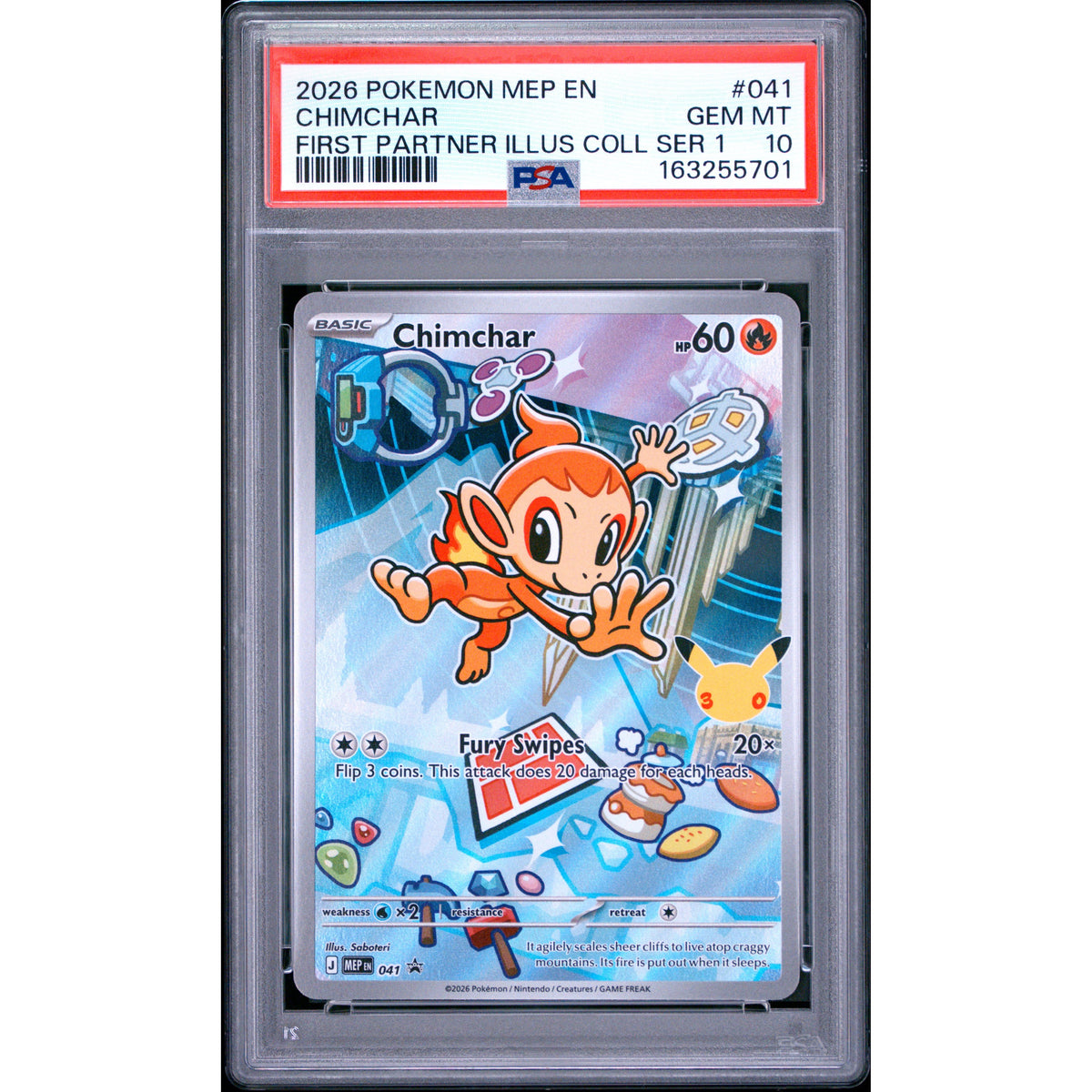 Pokémon TCG: Chimchar #041 PSA 10-163255701