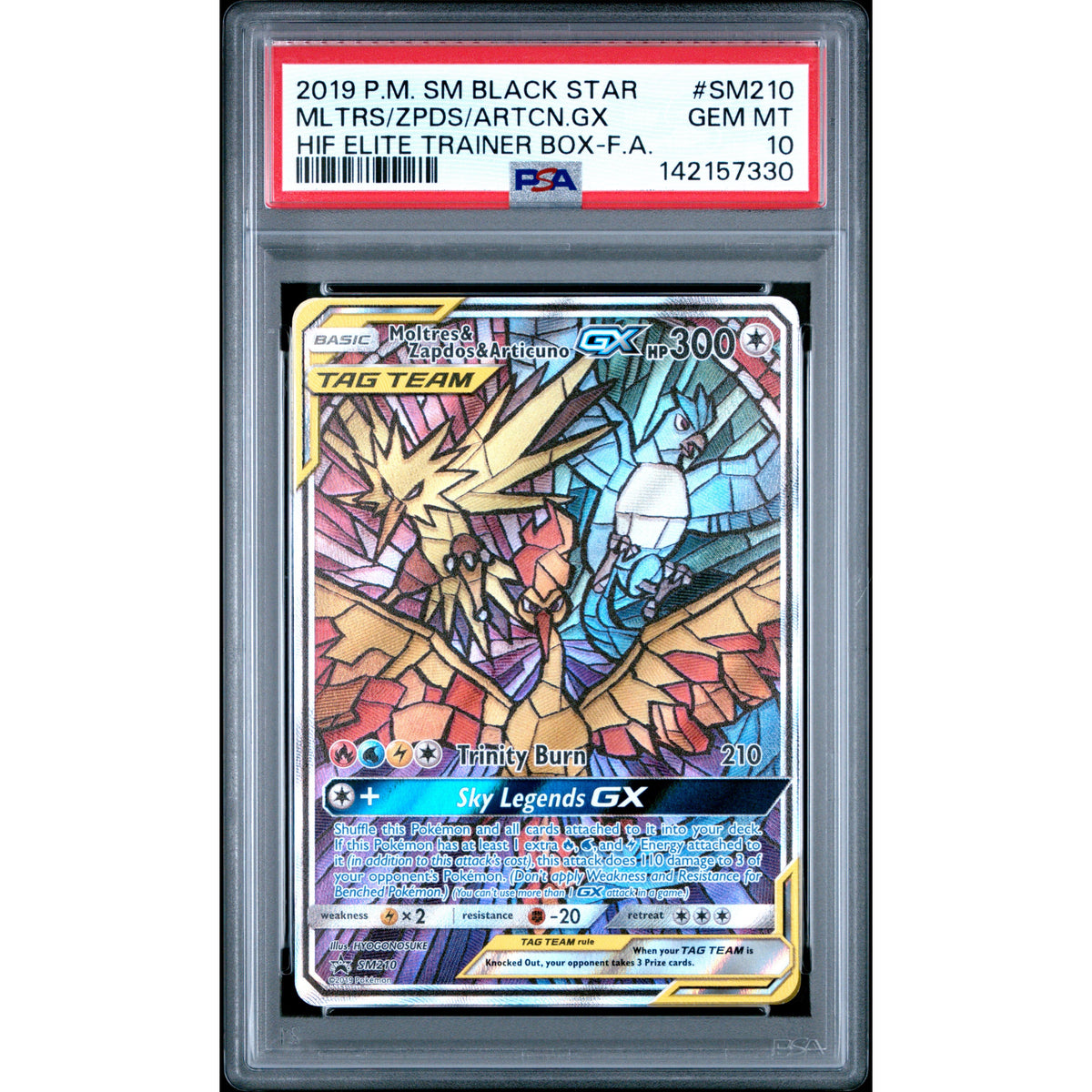 Pokémon TCG: Moltres & Zapdos & Articuno Gx #SM210 PSA 10-142157330