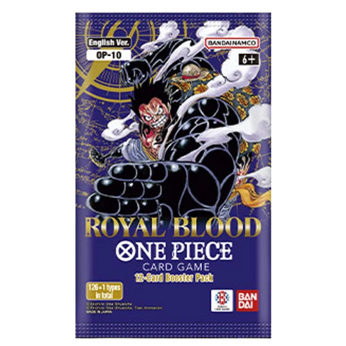 One Piece Card Game: OP10: Royal Blood Booster Pack featuring Monkey D. Luffy.