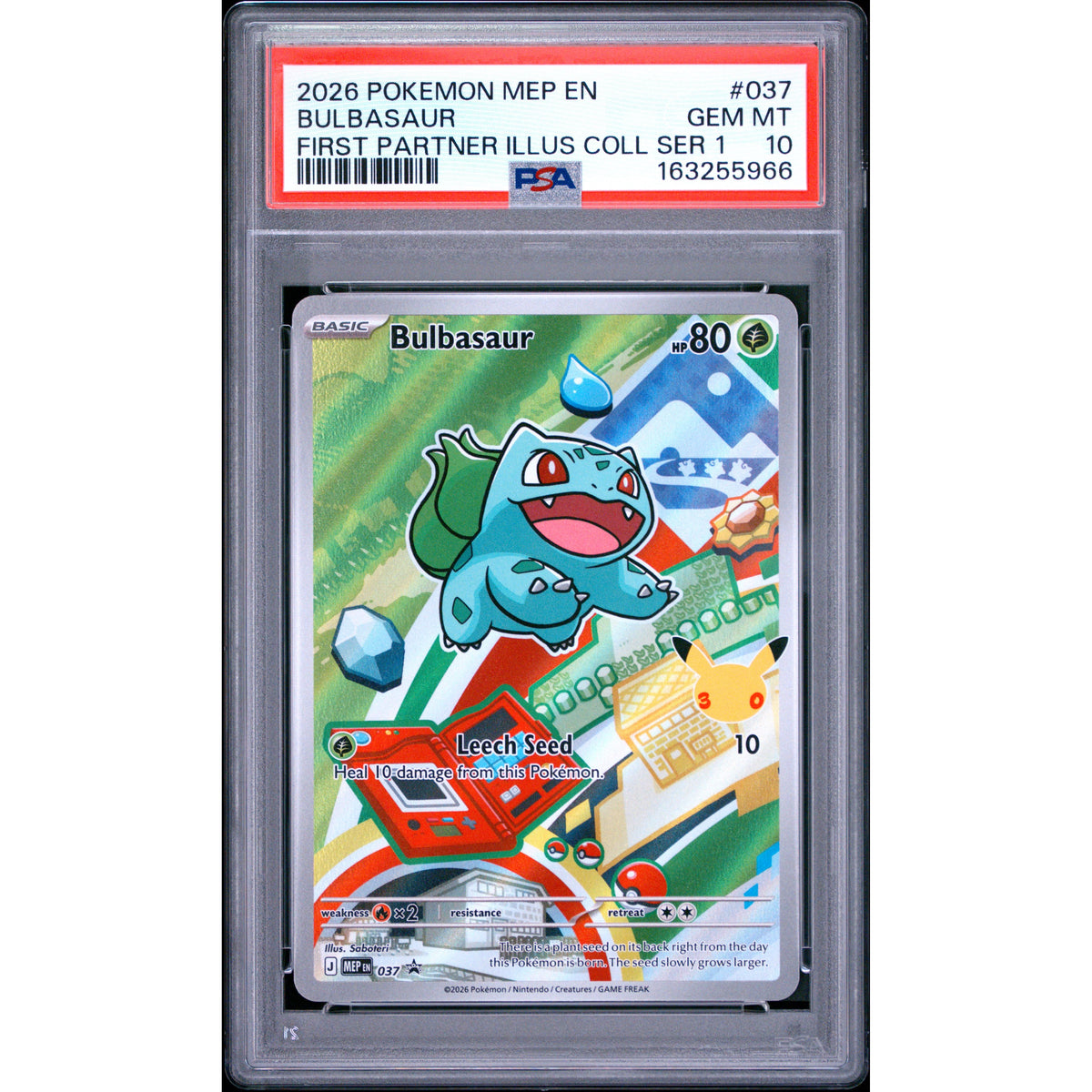 Pokémon TCG: Bulbasaur #037 PSA 10-163255966