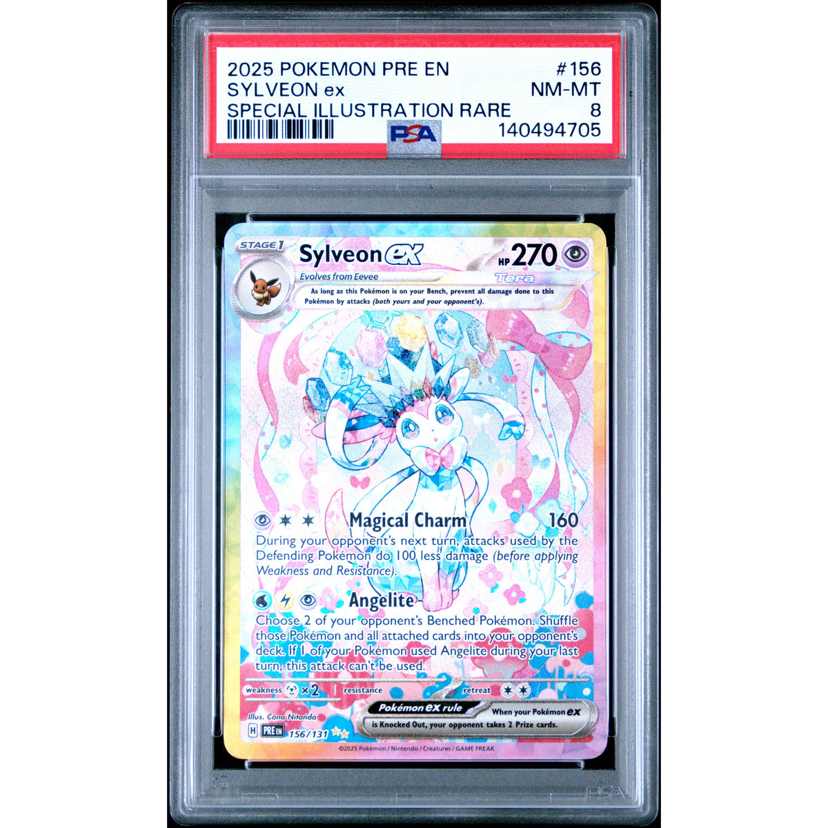 Pokémon TCG: Sylveon Ex #156 PSA 8 - Prismatic Evolutions-140494705