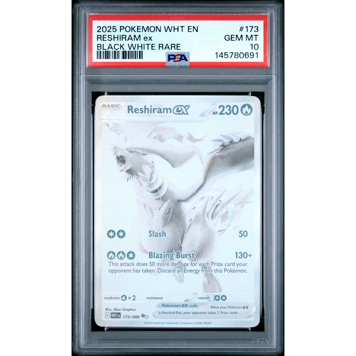 Pokémon TCG: Reshiram Ex #173 PSA 10-145780691