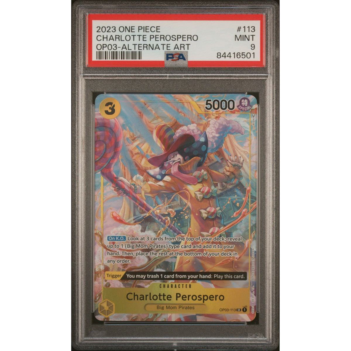 One Piece TCG: Charlotte Perospero #113 PSA 9-84416501