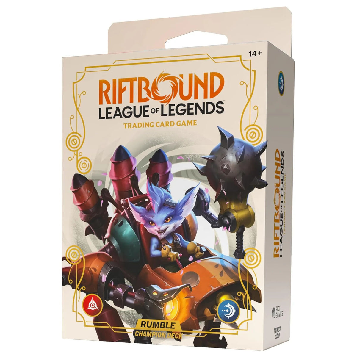 Riftbound: League of Legends TCG: Set 02: Spiritforged - Champion Deck Rumble deck box featuring the character in his mechanical suit.