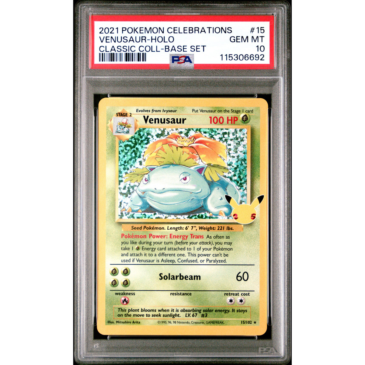 Pokémon TCG: Venusaur Holo #15 PSA 10-115306692