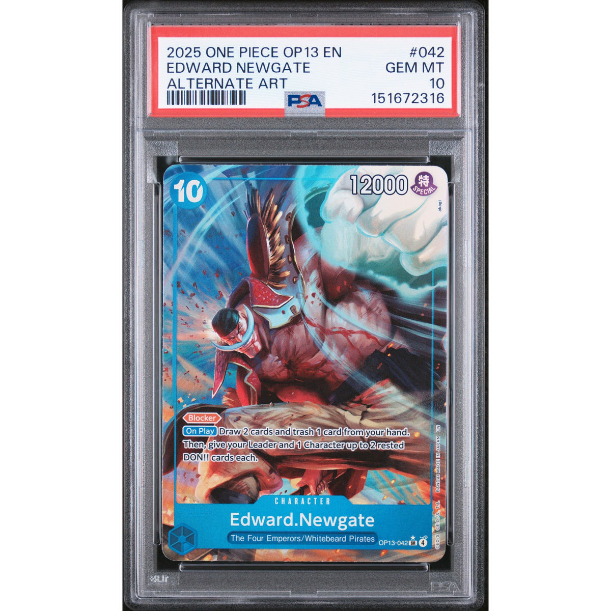 One Piece TCG: Edward Newgate #042 PSA 10-151672316