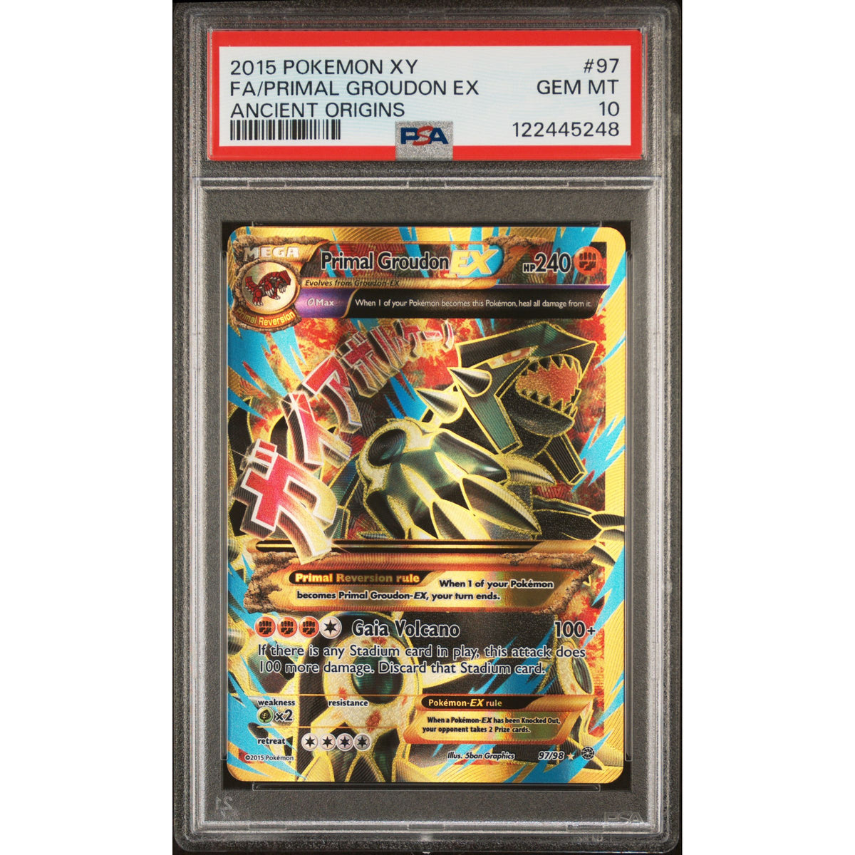 Pokémon TCG: Primal Groudon Ex #97 PSA 10-122445248