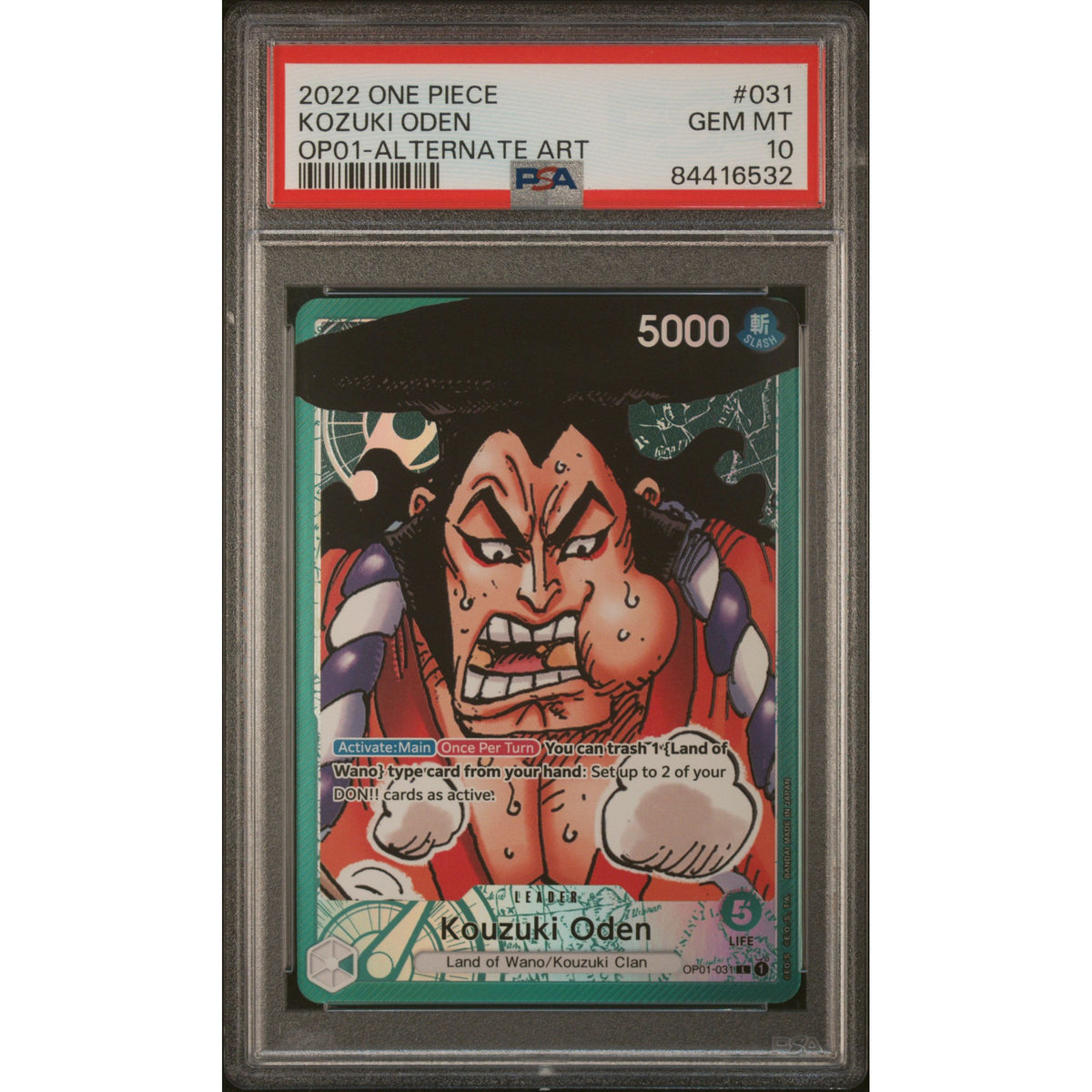 One Piece TCG: Kozuki Oden #031 PSA 10-84416532