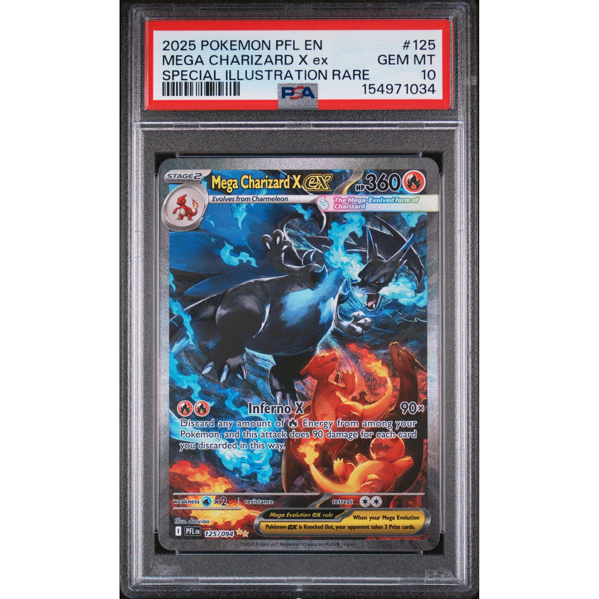Pokémon TCG: Mega Charizard X Ex #125 PSA 10 - Phantasmal Flames-154971034