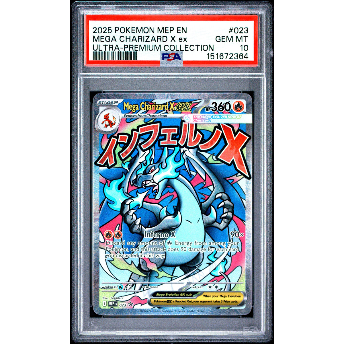 Pokémon TCG: Mega Charizard X Ex #023 PSA 10-151672364