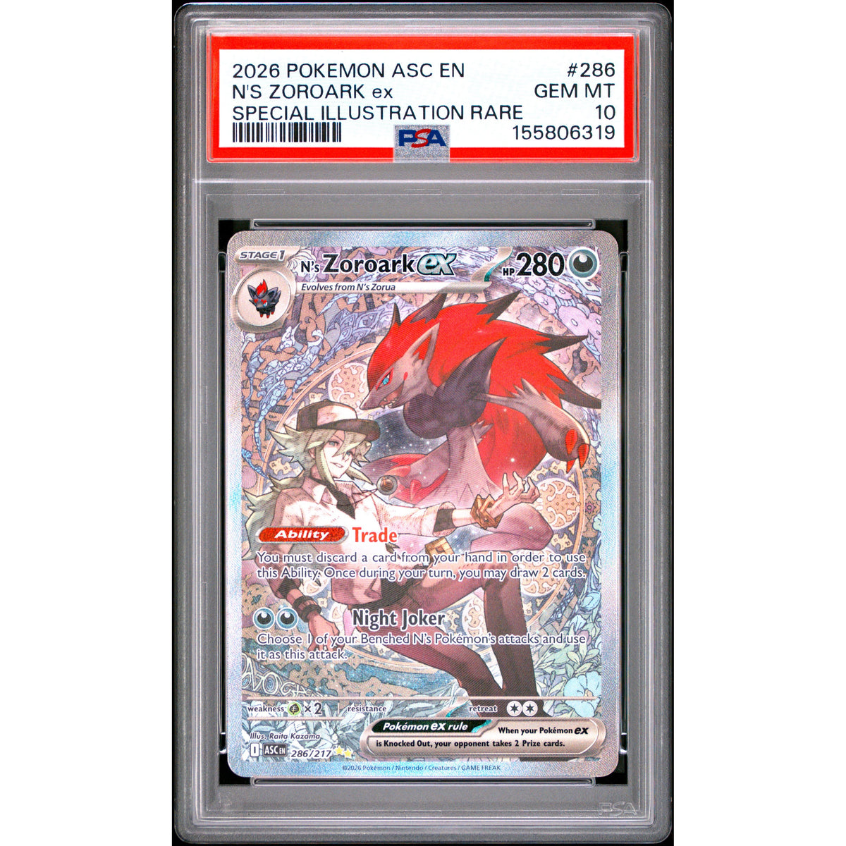 Pokémon TCG: N's Zoroark Ex #286 PSA 10-155806319