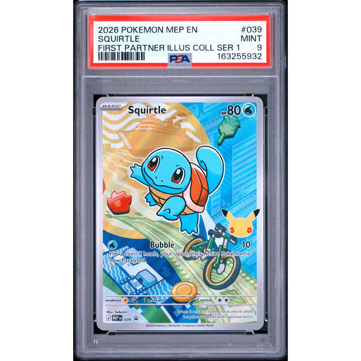 Pokémon TCG: Squirtle #039 PSA 9-163255932